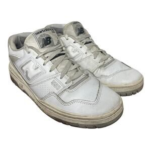 New Balance 550 White Gray Leather Low Men's 8.5 Dad Sneakers 90s Streetwear